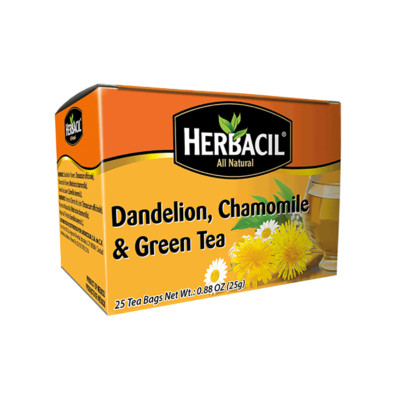 HERBACIL Dandelion, Chamomile & Green Tea - 25 Tea Bags