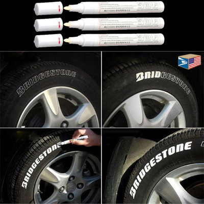 3 LOT TIRE TREAD White MARKER WATERPROOF PERMANENT PAINT PEN RUBBER METAL GLASS