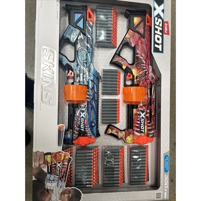 Zuru X-Shot SKINS Pro Series 2 PCS Longshot Foam Blaster Gun with 300 Darts