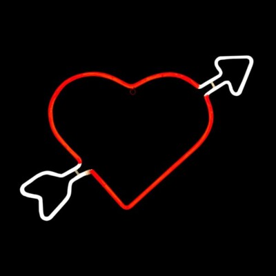 Valentine's Day Heart w/ Cupid's Arrow LED Rope Light Decoration 23.5'' Hanging