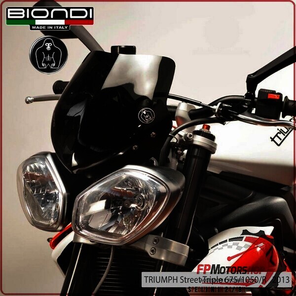 CUPOLINO PARABREZZA MOTO PER TRIUMPH STREET TRIPLE FUME DARK BIONDI SPEED R 675