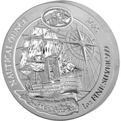 Ruanda 2025 Nautical  HMS Victory 50 RWF 1 Oz Silber 999 ST in original Folie