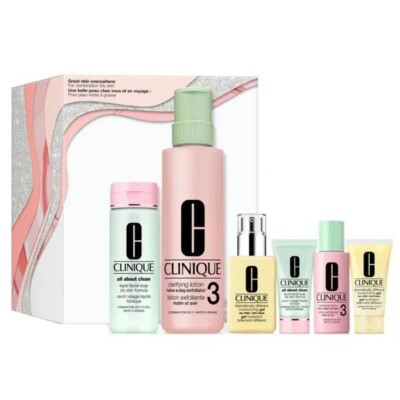 Clinique Great Skin Everywhere 3-Step Skincare Set For Oily Skin (Types 3 4)