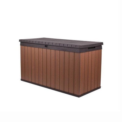 Keter Darwin 100 Gallon Resin Large Deck Box, Brown 253980