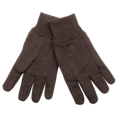 25 DOZEN 300 PAIR BROWN JERSEY GLOVES WORK COTTON 8oz GLOVES NEW FREE SHIPPING