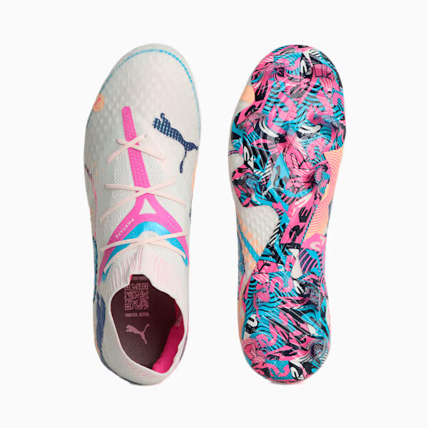 Pre-owned Puma Future 7 Ultimate Vol Up Fg/ag Soccer Cleats 108072 01 White/blue/pink Men In White, Blue, Pink