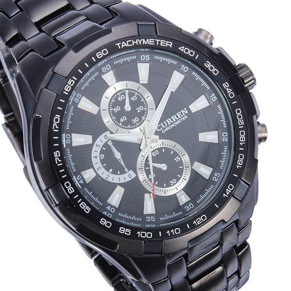 Orologio Polso Curren 8023 Uomo Analogico Quarzo Moderno Fashion Casual Nero lac