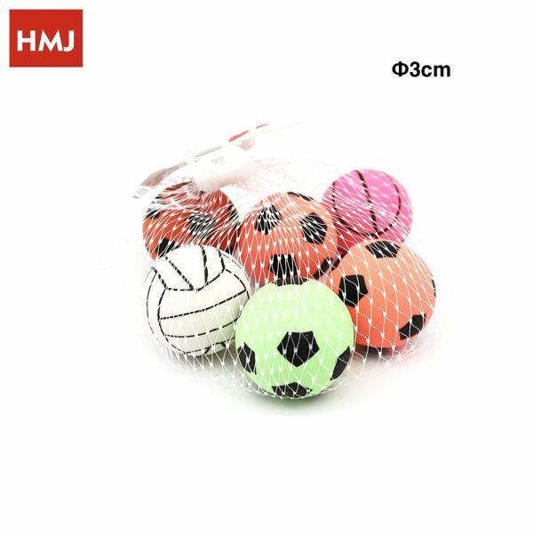 Set 6 Pezzi Palline Rimbalzine 3cm Sport Gioco Giocattolo Bambini hmj