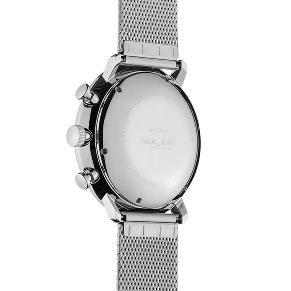 Pre-owned Junghans Max Bill Chronoscope Sapphire Glass 027/4003.46 Men's Watch Stainless