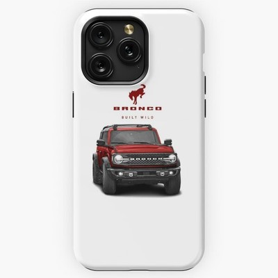 Bronco and Logo - Rapid Red Design iPhone Samsung Tough Case Ship From USA