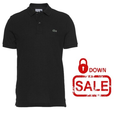 Lacoste Polo Shirt Herren Men Freizeit Polohemd SLIM Fit Schwarz, S-XL