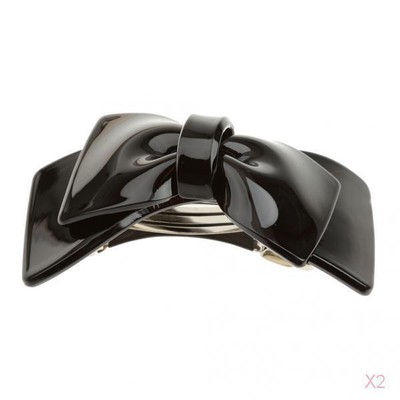 Acrylic Bownot Hair Barrette Clip Hairpin Women French Hair Barrettes Black