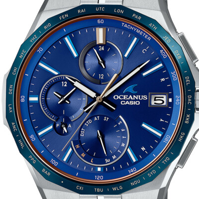 Pre-owned Casio Oceanus Manta Ocw-s5000f-2ajf Blue Bluetooth Men's Watch In Box