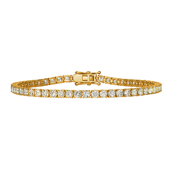 Pre-owned Morris 7.00 Carat Natural Diamond Tennis Bracelet Si 14k Yellow Gold 7''