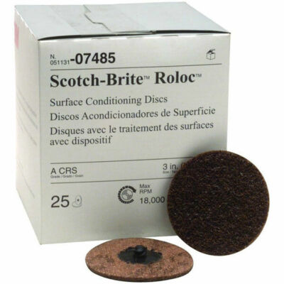 3M 07485 Scotch-Brite Roloc Disc Coarse 3" Brown - Box of 25