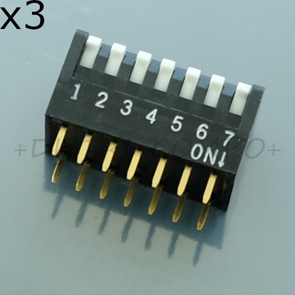 Dipswitch 7 Positions Piano Spst 25ma 24vdc 2.54mm A6fr-7101 Omron (Lot De 3)