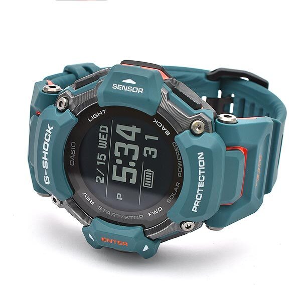 Pre-owned Casio G-shock Gbd-h2000-2jr G-squad Bluetooth Gps Radio Solar Watch Blue