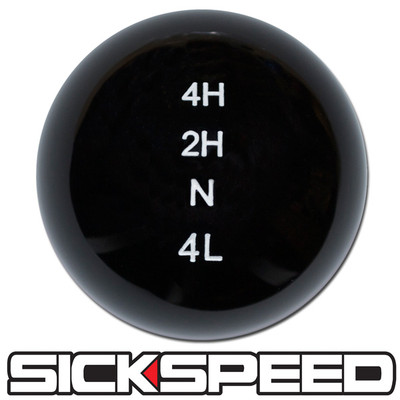 BLACK TRANSFER CASE SET FOR DANA 20 GEAR SHIFTER SELECTOR SHIFT KNOB 3/8X24