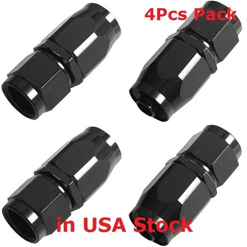 4PCs 6AN AN6 -6AN BLACK STRAIGHT SWIVEL FUEL OIL HOSE END FITTINGS
