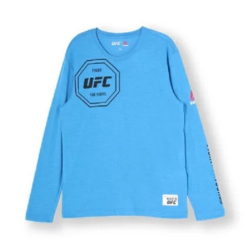 

[AJ9070] Мужская футболка Reebok UFAN UFC с длинным рукавом - синяя Fight For yours, Синий
