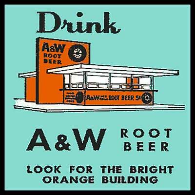 A&W Root Beer Drive Ins Look For The Orange Building Fridge Magnet