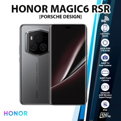 HONOR Magic6 RSR PORSCHE 5G Android Cell Phone(Agate Grey/24GB+1TB/Dual SIM)