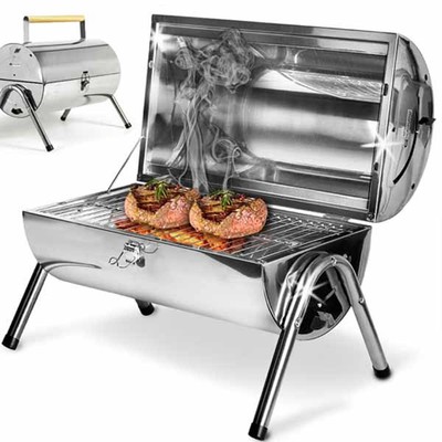 Barbecue Da Tavolo Con Griglia In Acciaio Inox Grill Carbonella Giardino Pic Nic PREZZO CON COUPON 24.56 euro