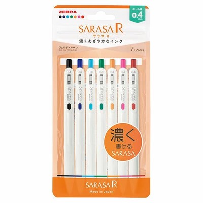 Sarasa R Water-Based Ink 0.01mm Fine Point Gel Pen Pack of 1 7 Colors Available