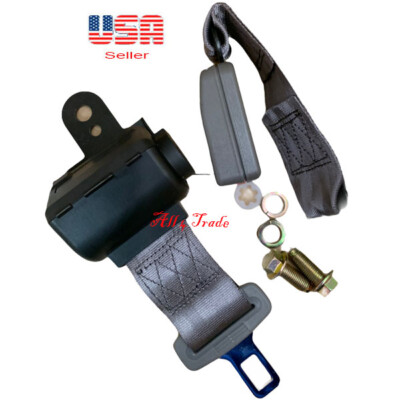 2 Car Seat Belt Lap 2 Point Safety Gray Adjustable Retractable Fit Kenworth