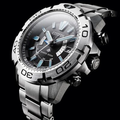 Pre-owned Citizen Promaster Marine Eco-drive As7141-60e Black Solar Men's Watch In Box