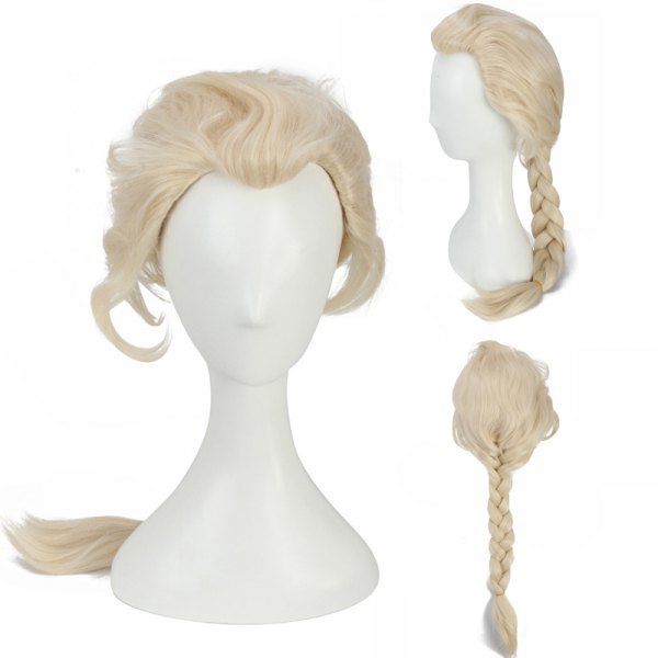 Long Braided Mixed Color Queen Synthetic Cosplay Wig Blonde Hair