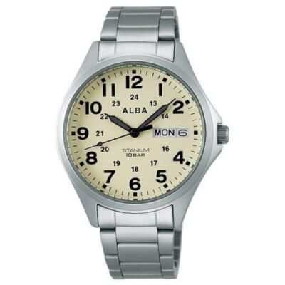 SEIKO AQPJ401 ALBA Quartz Titanium Sporty Waterproof 10 ATM Mens Watch Genuine
