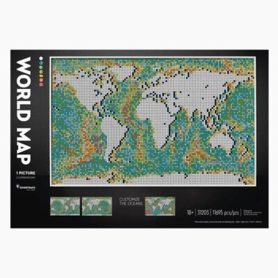 DIY World Map Building Blocks Set 31203 Art World Map Set Wall Art Bricks