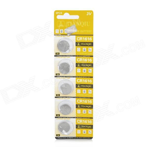Confezione 5 Batteria Pila CR1616 Bottone Tonda Litio 3V hsb