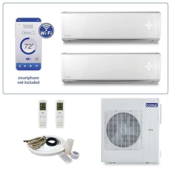 Brisa Dual Zone 34,000 BTU 3 Ton Smart Home Ductless Mini Split Air Conditioner
