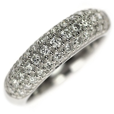 Star Jewellery Pt900 Diamond Ring 0.60ct Pavé - Auth free shipping from Japan- A