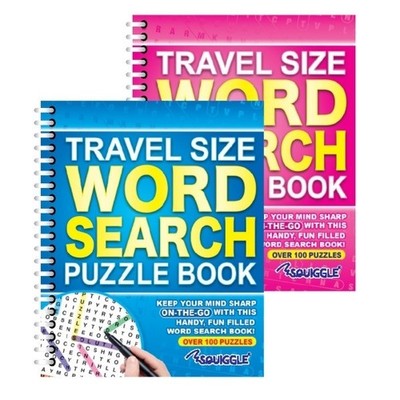 Wordsearch Travel Spiral Books Bound Puzzle  2 Books per Set