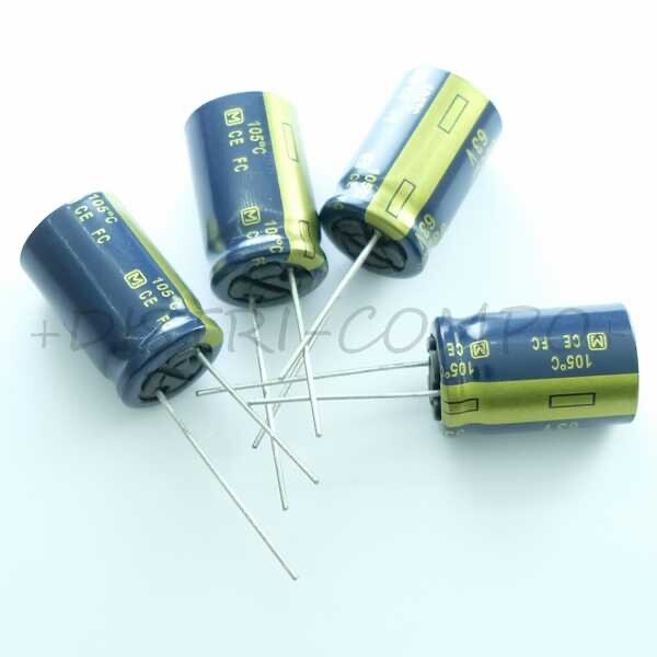 Condensateur 47ÂµF 50v 11.2x6.3mm Pas2.5 105Â° Fc Panasonic Eeufc1h470 (Lot De 4)
