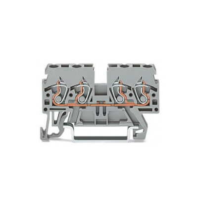 2pcs WAGO 870-831  4-Conductor Through Terminal Block 24A 2.5mm² Gray New