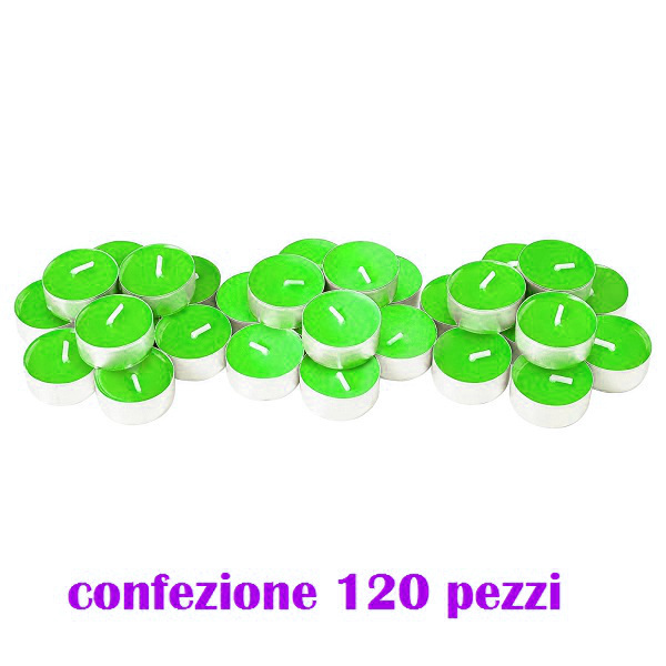 Set 120 Pezzi Candele Verdi Profumate Fragranza Mela Tealight Lumini dfh