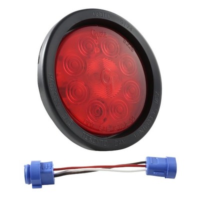 Grote LED Stop Tail Turn Light Red Round 4in Surface Mount Trailer Brake Lamp