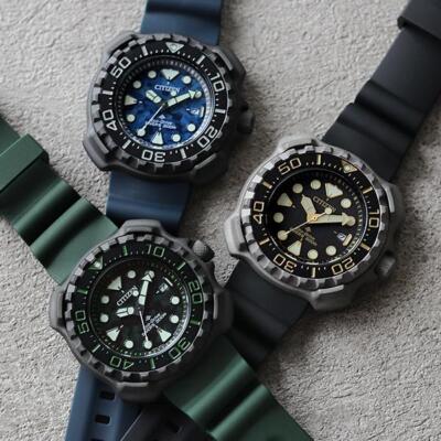 Pre-owned Citizen Promaster Bn0228-06w Men Watch Marine Diver`s 200m Eco-drive Titanium