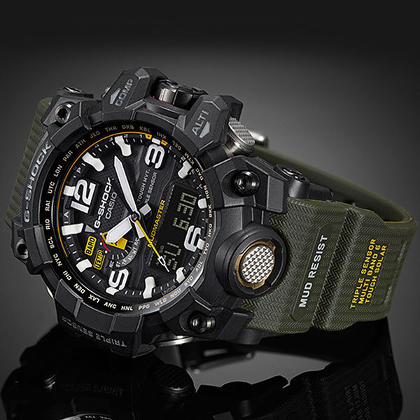 Pre-owned Casio G-shock Mudmaster Gwg-1000-1a3jf Radio Solar Analog Digital Watch 56.1mm