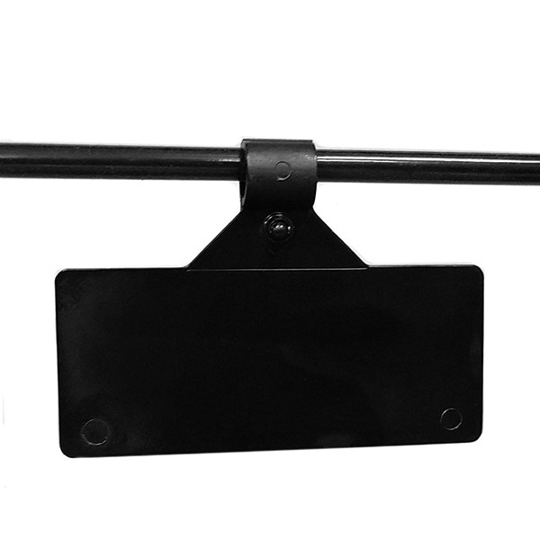 3" L x 1.25" H Black Clip On Plastic Label Holder for Wire Grid