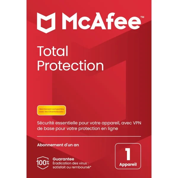Mcafee® Total Protection (1 Appareils, 1 An Abonnement) - Uniquement  Par Email