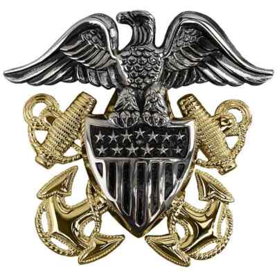 Navy Cap Device Officer High Relief - regulation size