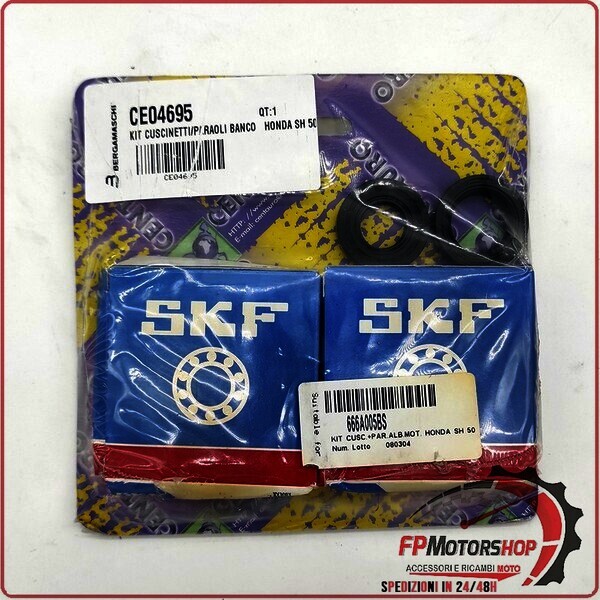 KIT CUSCINETTI PARAOLI BANCO PER HONDA SH 50 96>98 CENTAURO 666A005BS 2T