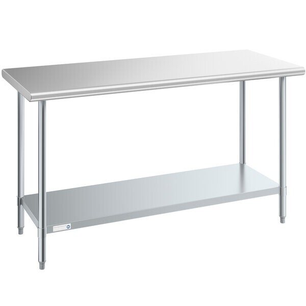 24"W x 60"L Stainless Steel Prep and Work Restaurant Table with Undershelf