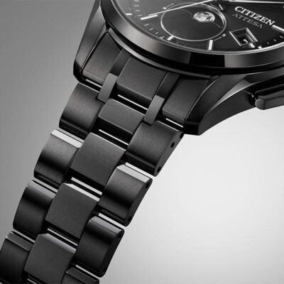 Pre-owned Citizen Attesa By1006-62e Black Moon Phase Eco-drive Men's Watch In Box
