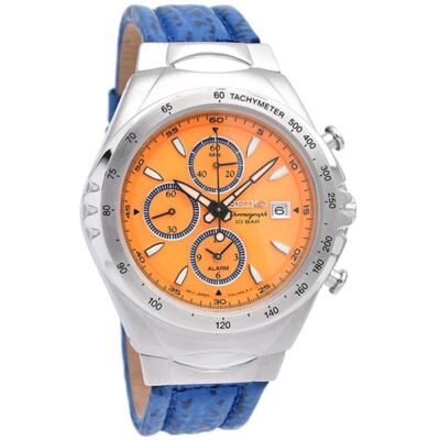 Pre-owned Seiko Giugiaro Macchina Sportiva Snaf83pc Orange Men's Watch In Box